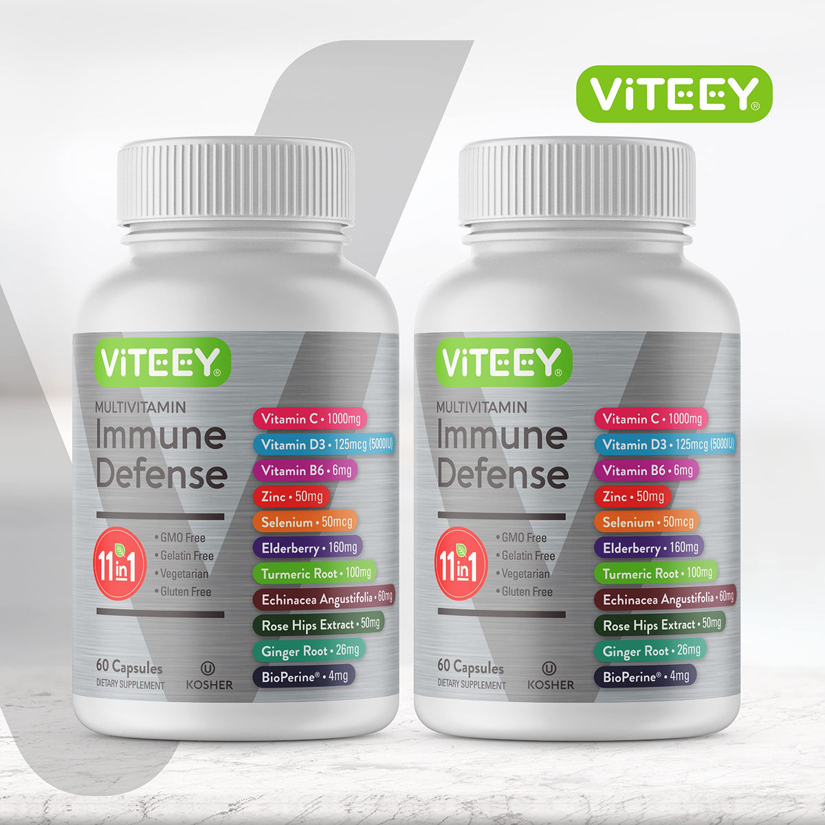 Viteey Complément Alimentaire 11 en 1 120 Capsules avec étiquette