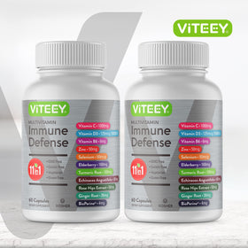 Viteey Complément Alimentaire 11 en 1 120 Capsules avec étiquette