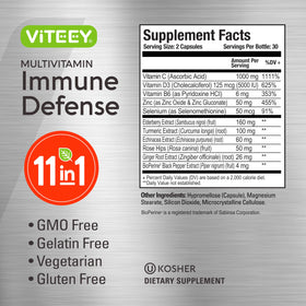 Viteey complément alimentaire 11 en 1 60 capsules vue de côté