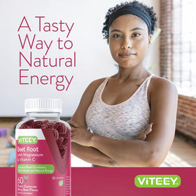 Viteey Gommes de Betterave 60 Gummies sur une table