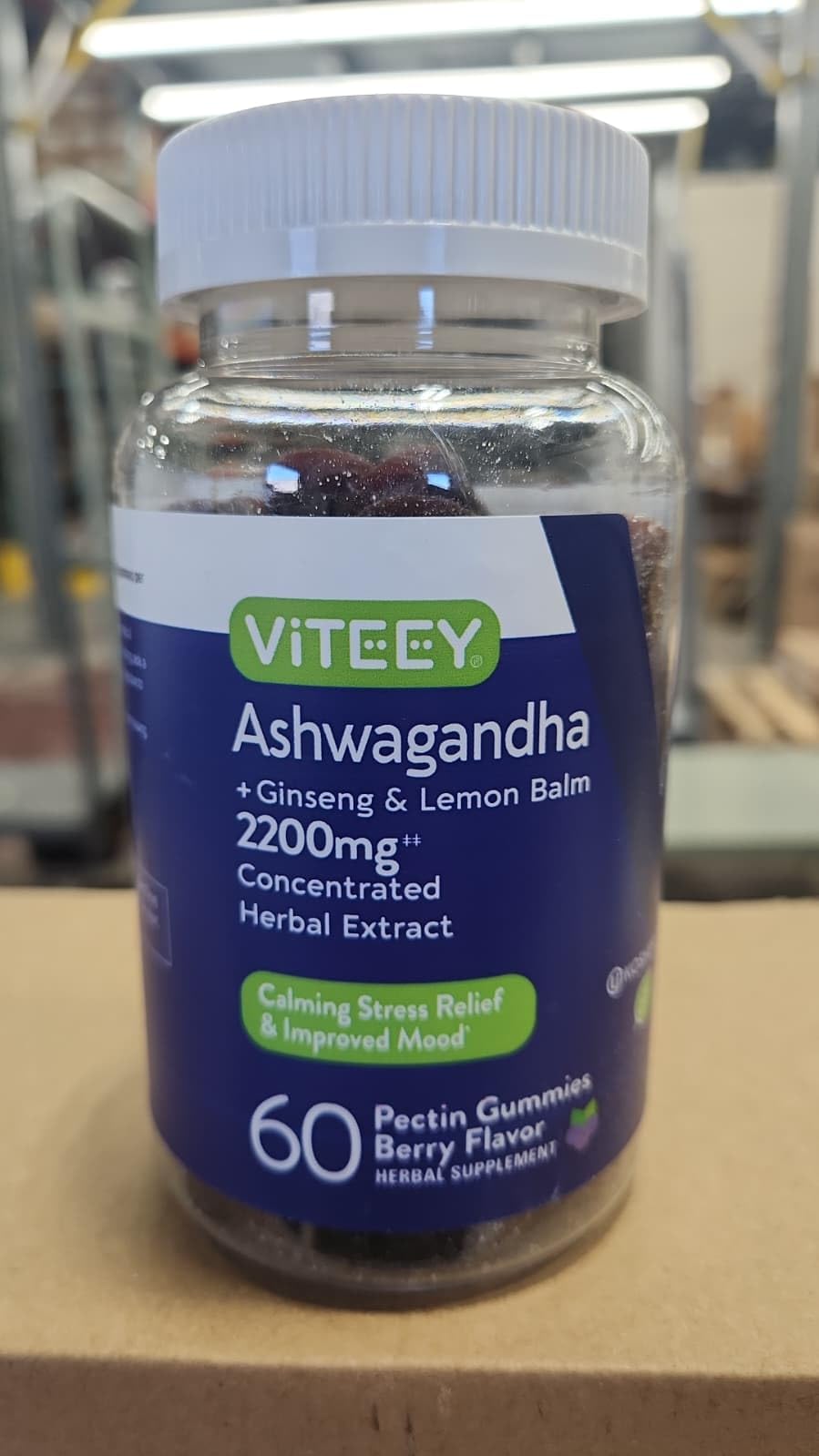 Viteey Gummies Ashwagandha 120 gummies arrière du pot