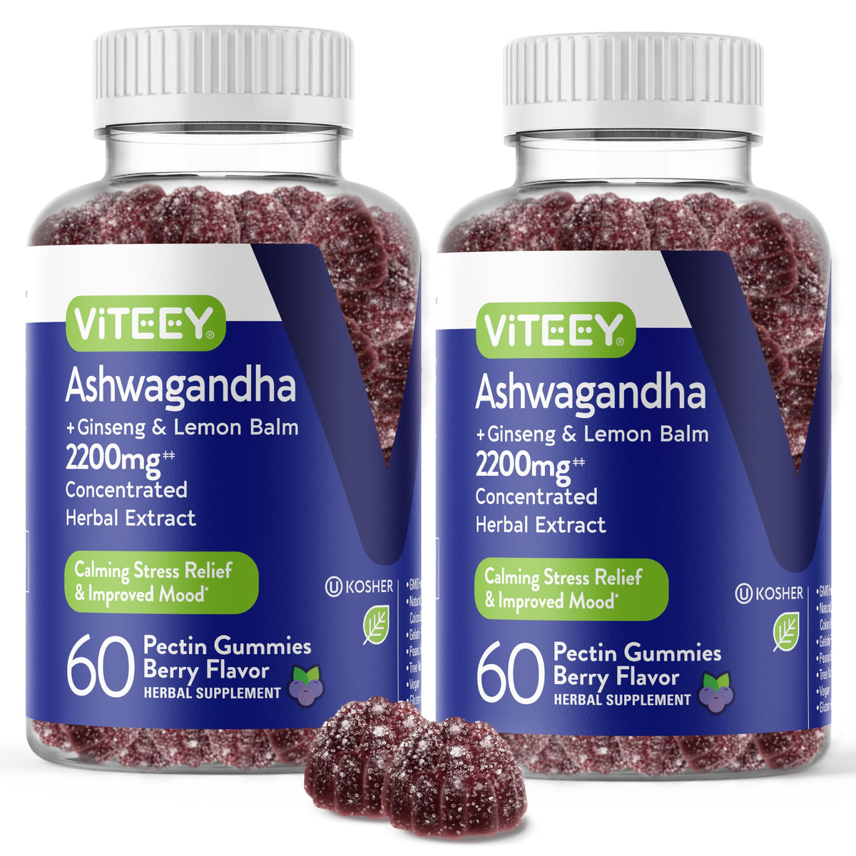 Viteey Gummies Ashwagandha 120 gummies pot avant