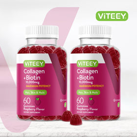 Viteey Gummies au Collagène et Biotine 120 Gummies saveur framboise