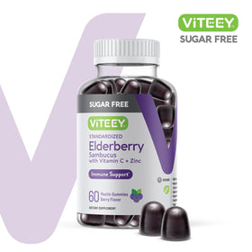 Viteey Gummies au Sureau Noir étiquette avec informations nutritionnelles