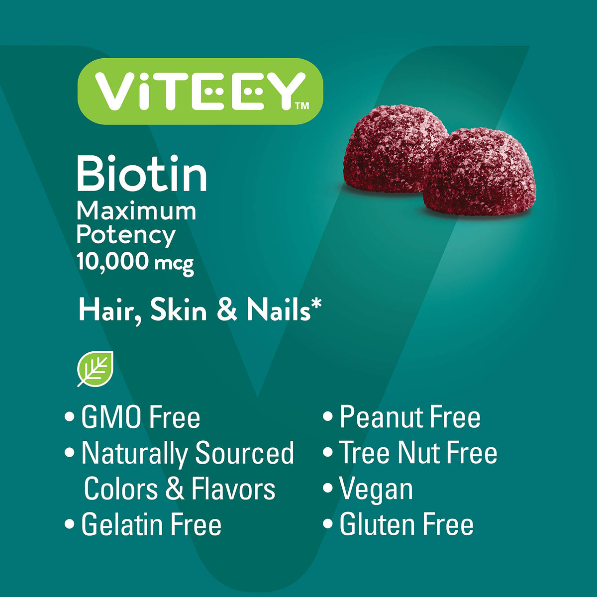 Viteey Gummies Biotine 10 000 mcg 120 Gummies en main