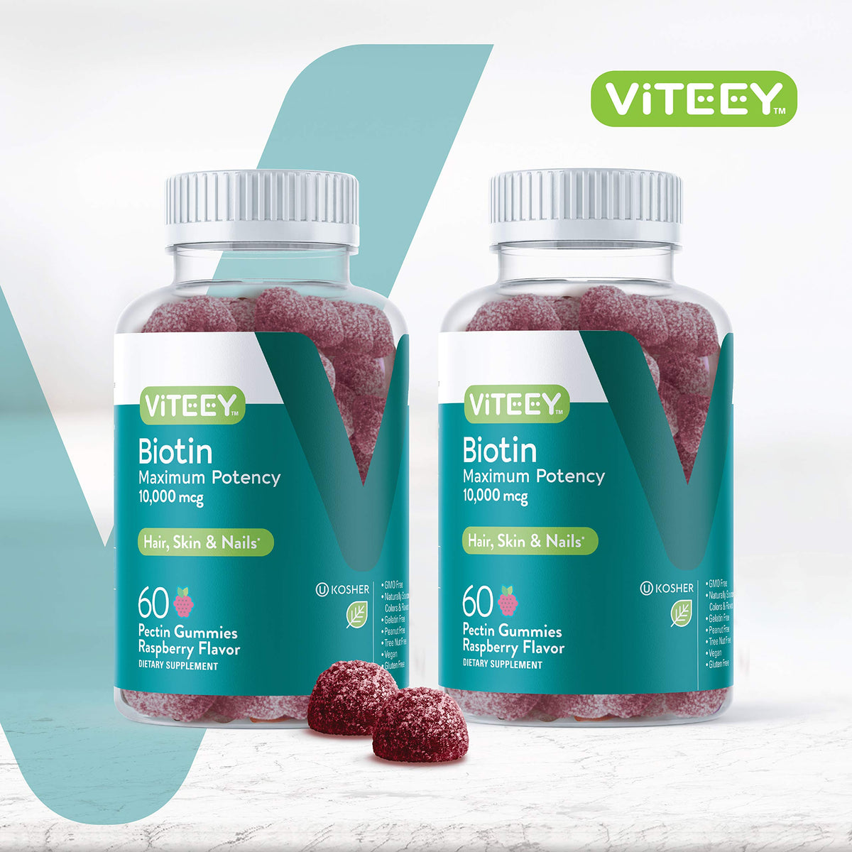 Viteey Gummies Biotine 120 Gummies arrière