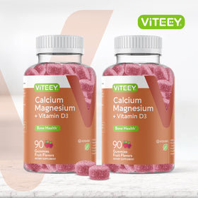 Viteey Gummies Calcium 180 unités côté vue montrant les gummies