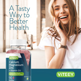 Viteey Gummies Calcium Magnésium Zinc gummies avec fruits