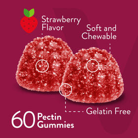 Viteey Gummies Complexe de Vitamines B 60 gummies saveur fraise côté