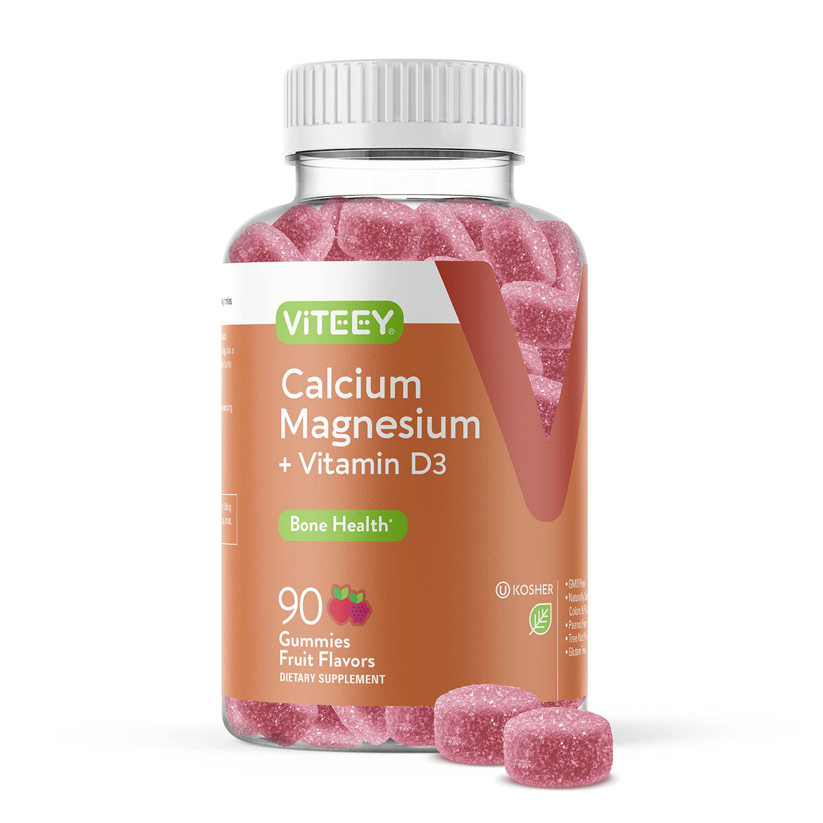 Viteey Gummies de Calcium avec Vitamine D3 et Magnésium, vue de face
