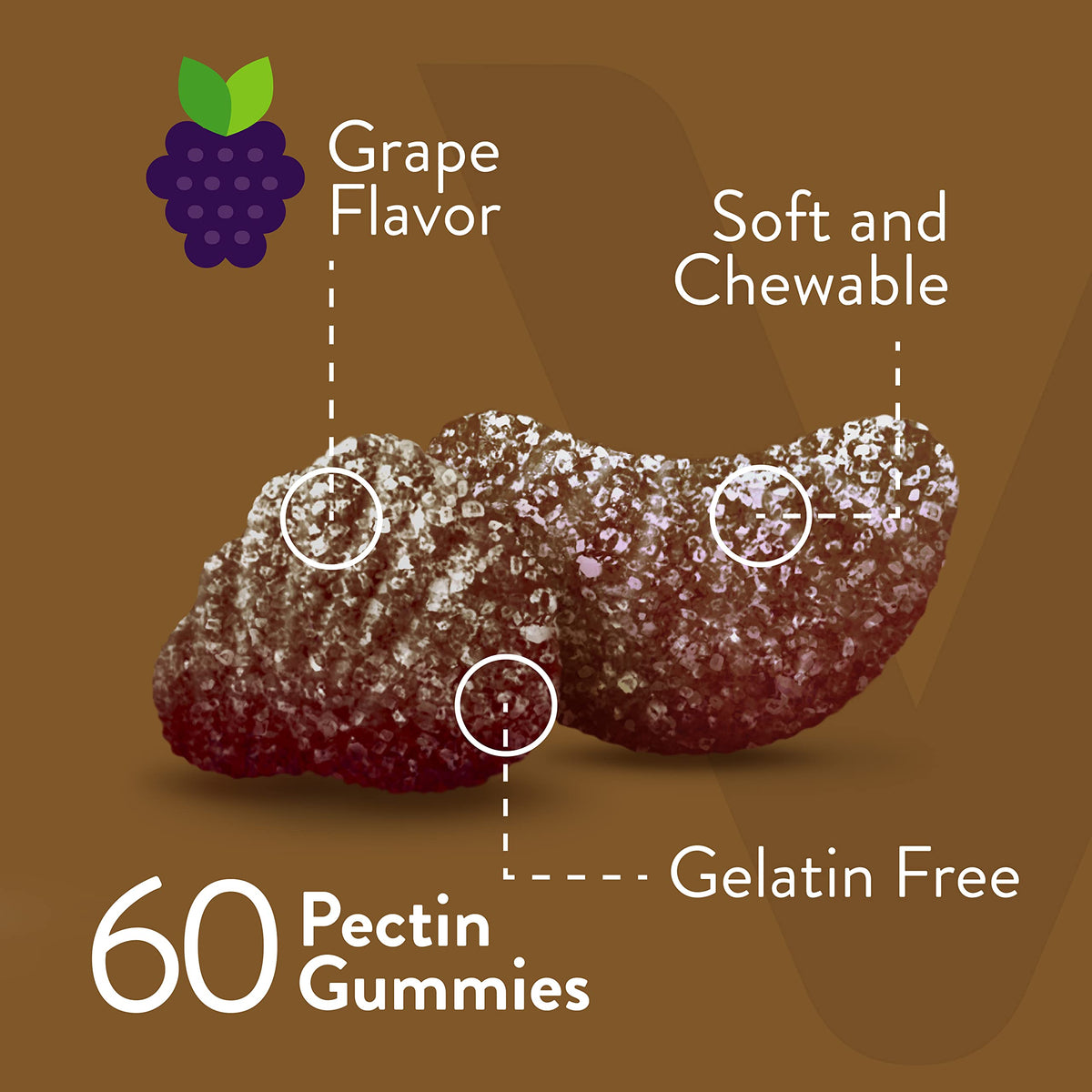 Viteey Gummies de Fer 60 gummies à côté d'une assiette de fruits
