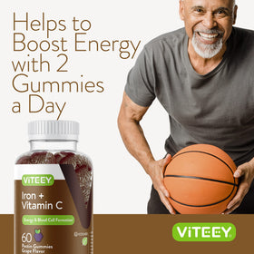 Viteey Gummies de Fer 60 gummies en mode de vie actif