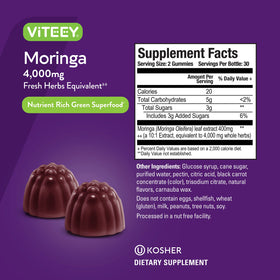 Viteey Gummies de Moringa 4000mg dans une main