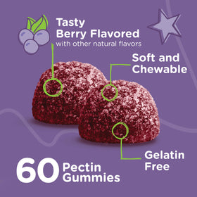Viteey Gummies de Sureau, gummies de couleur baies dans un bol