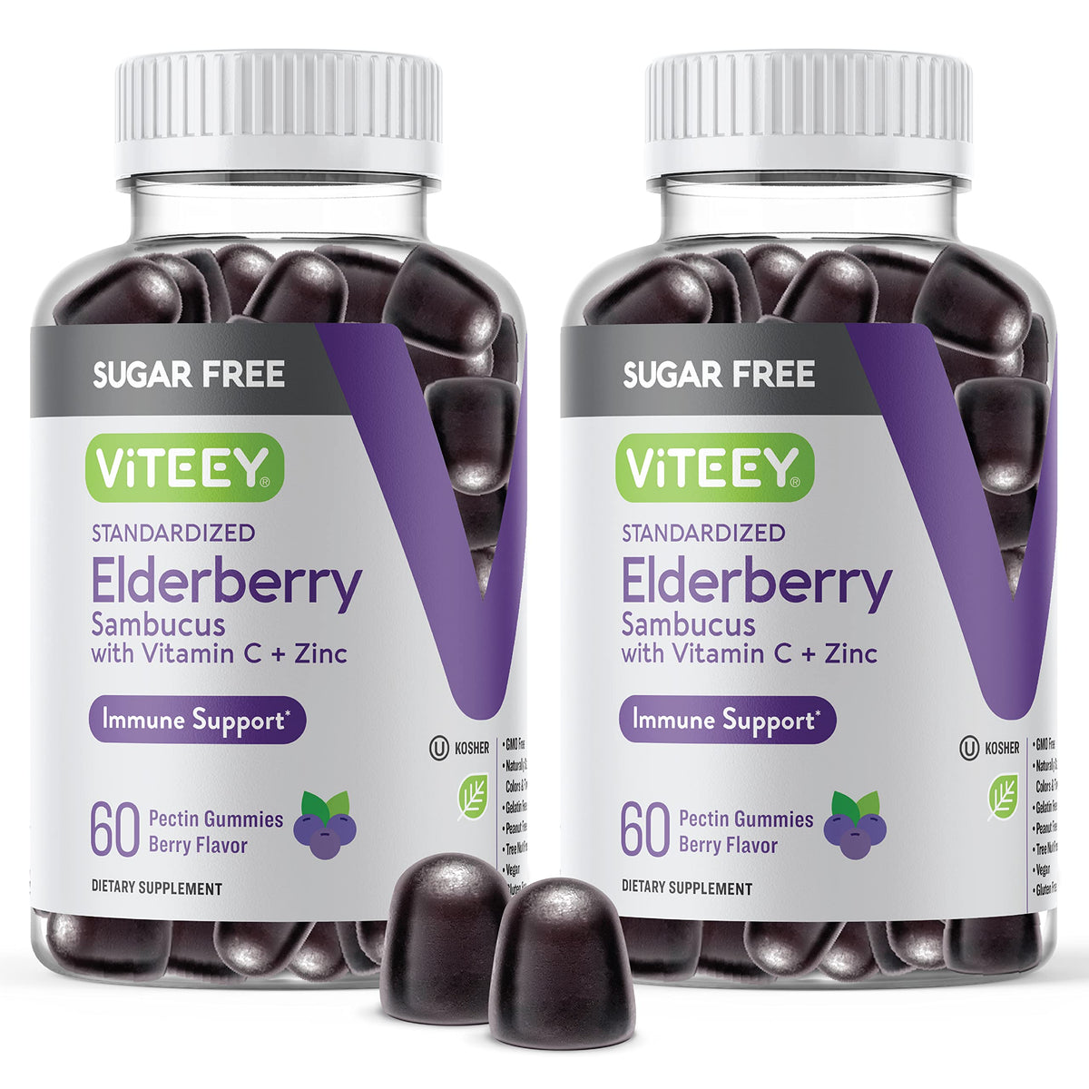 Viteey Gummies de Sureau Noir paquet avant avec logo