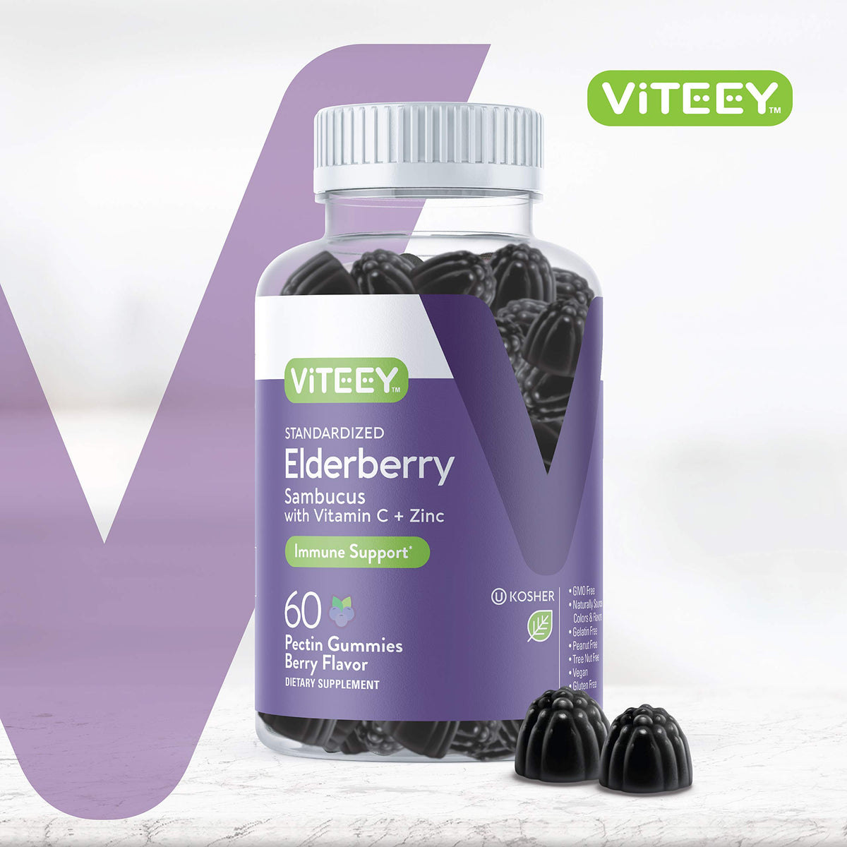 Viteey Gummies de Sureau Noir, présentation des gummies