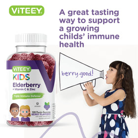 Viteey Gummies de Sureau - Pot ouvert avec gummies visibles