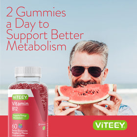 Viteey Gummies de Vitamine B12 60 gummies avec des fruits