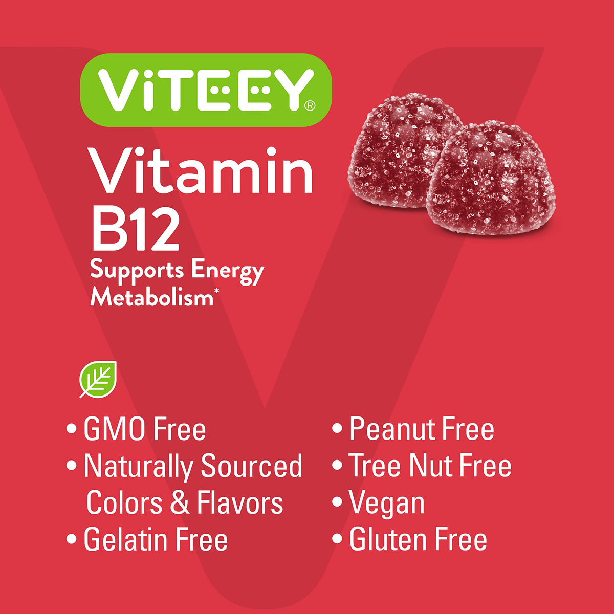 Viteey Gummies de Vitamine B12 60 gummies sur une table