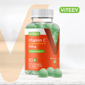 Viteey Gummies de Vitamine C 1050mg, emballage et informations nutritionnelles