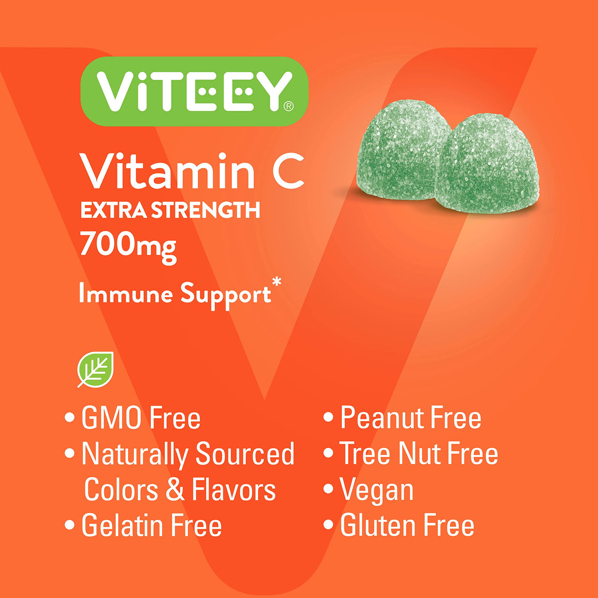 Viteey Gummies de Vitamine C, boîte ouverte avec gummies visibles