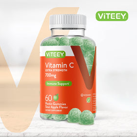 Viteey Gummies de Vitamine C goût pomme acidulée, vue de côté