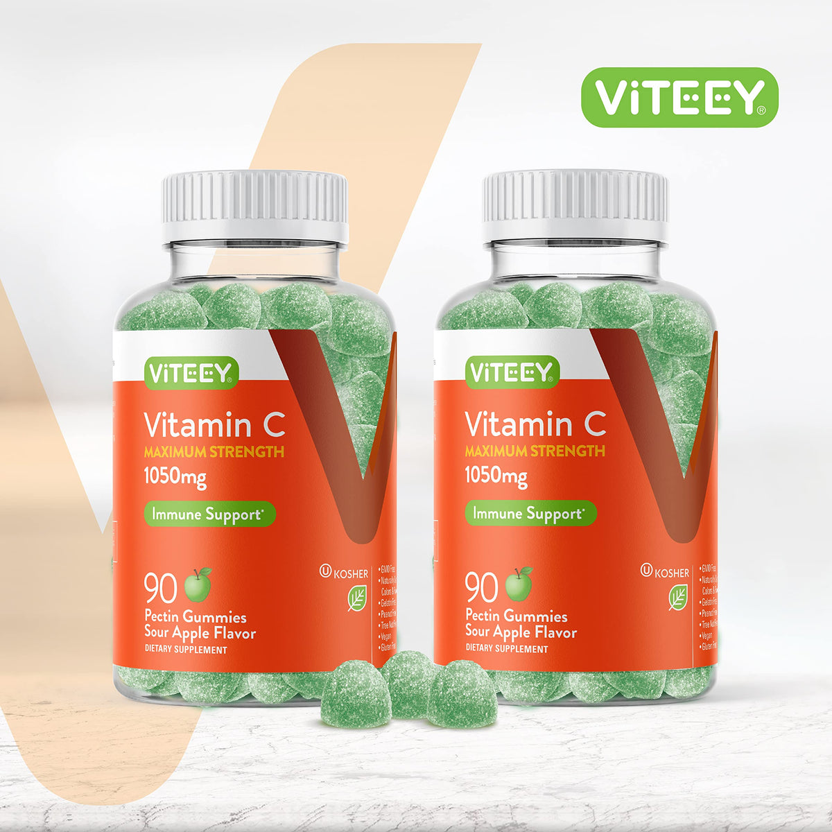 Viteey Gummies de Vitamine C vue arrière du pot