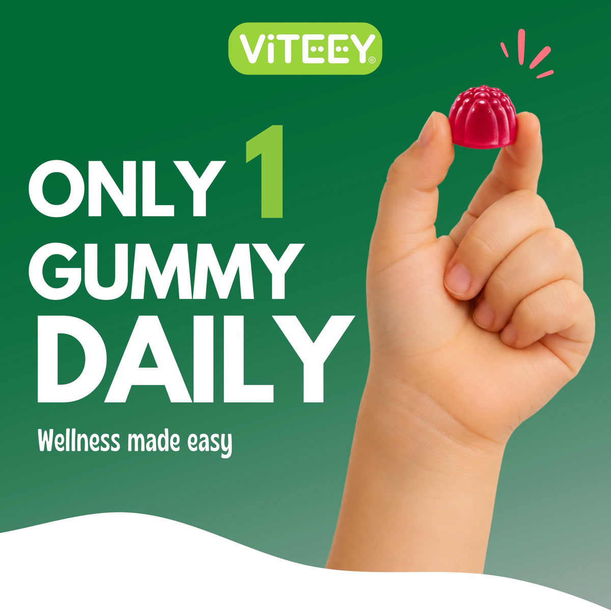 Viteey gummies de zinc, informations nutritionnelles au dos de l'emballage