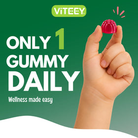 Viteey gummies de zinc, informations nutritionnelles au dos de l'emballage