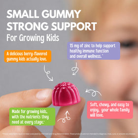 Viteey gummies de zinc, pot ouvert avec gummies visibles