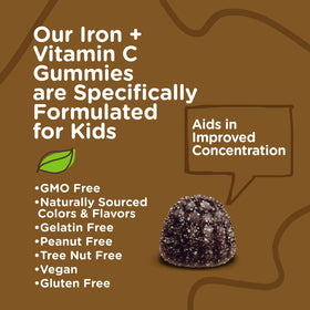 Viteey Gummies Fer Enfants, emballage ouvert avec gummies visibles