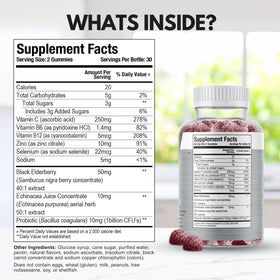 Viteey Gummies Multivitamines 60 Gummies à côté d'un verre d'eau