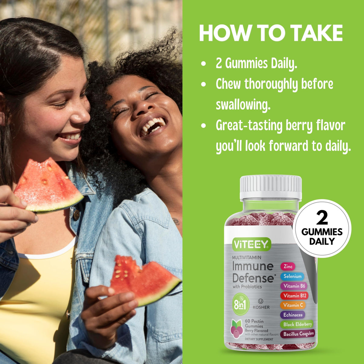 Viteey Gummies Multivitamines 60 Gummies avec ingrédients naturels