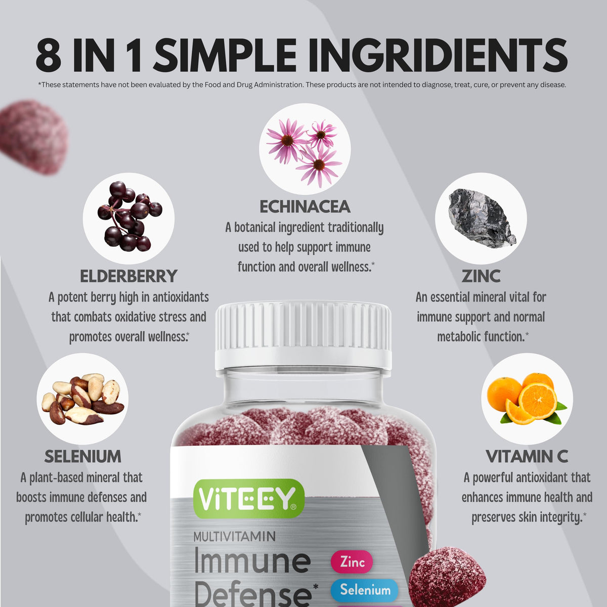 Viteey Gummies Multivitamines 60 Gummies en mode de vie actif