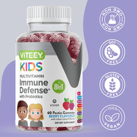 Viteey Gummies Multivitamines Enfants gummies avec fruits frais