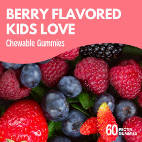 Viteey Gummies Multivitamines Enfants gummies sur fond coloré