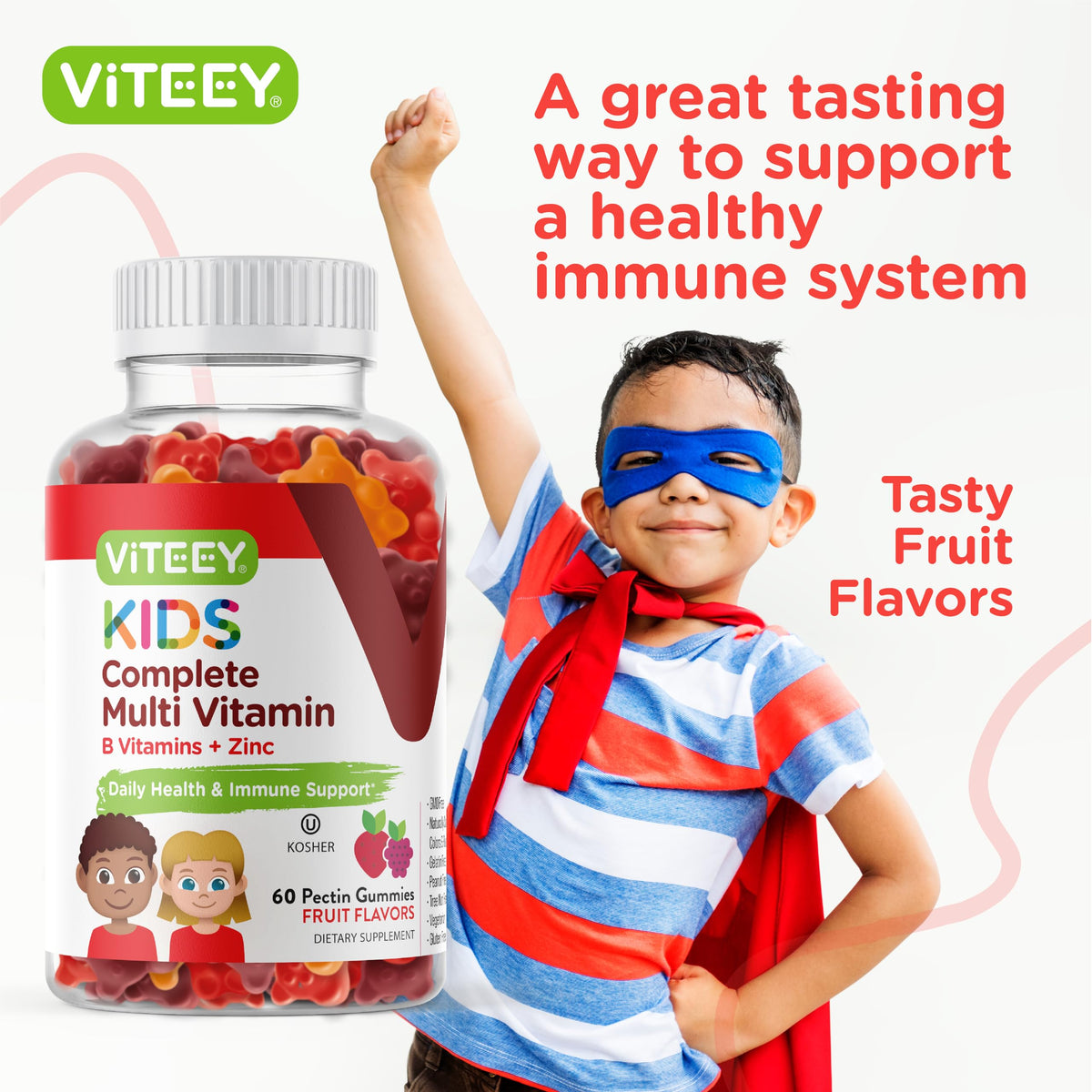 Viteey gummies multivitamines enfants texture et couleur
