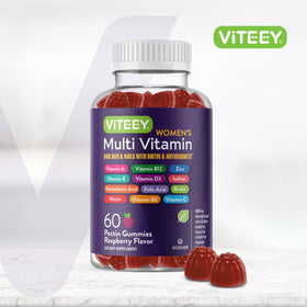 Viteey Gummies Multivitamines Femmes, emballage et informations nutritionnelles
