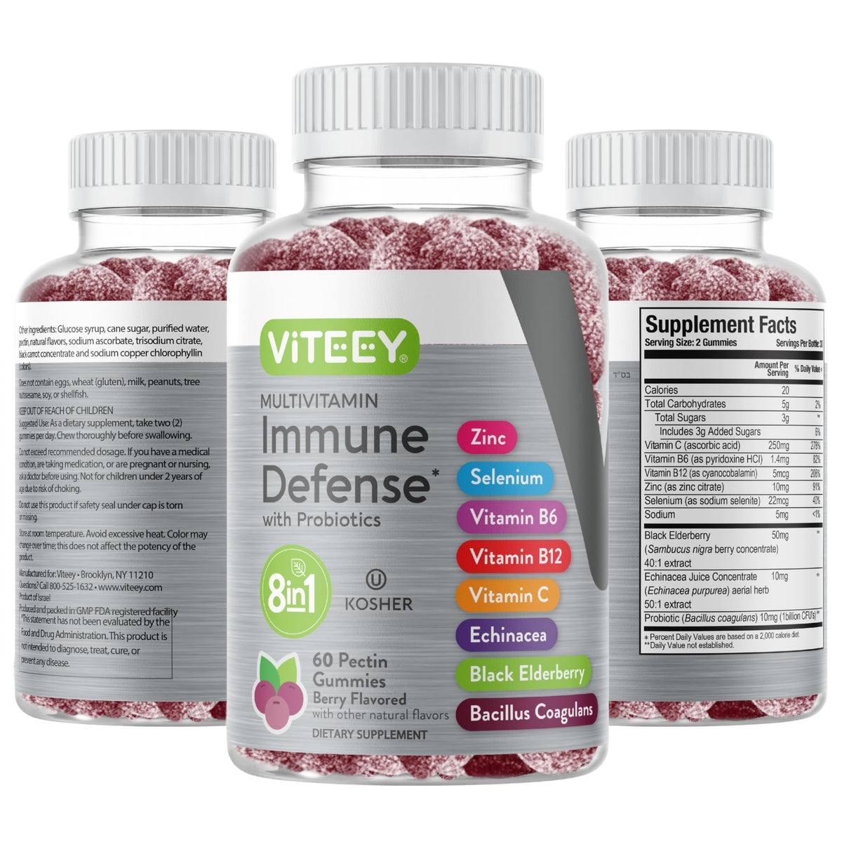 Viteey Gummies Multivitamines gummies en mode de vie actif