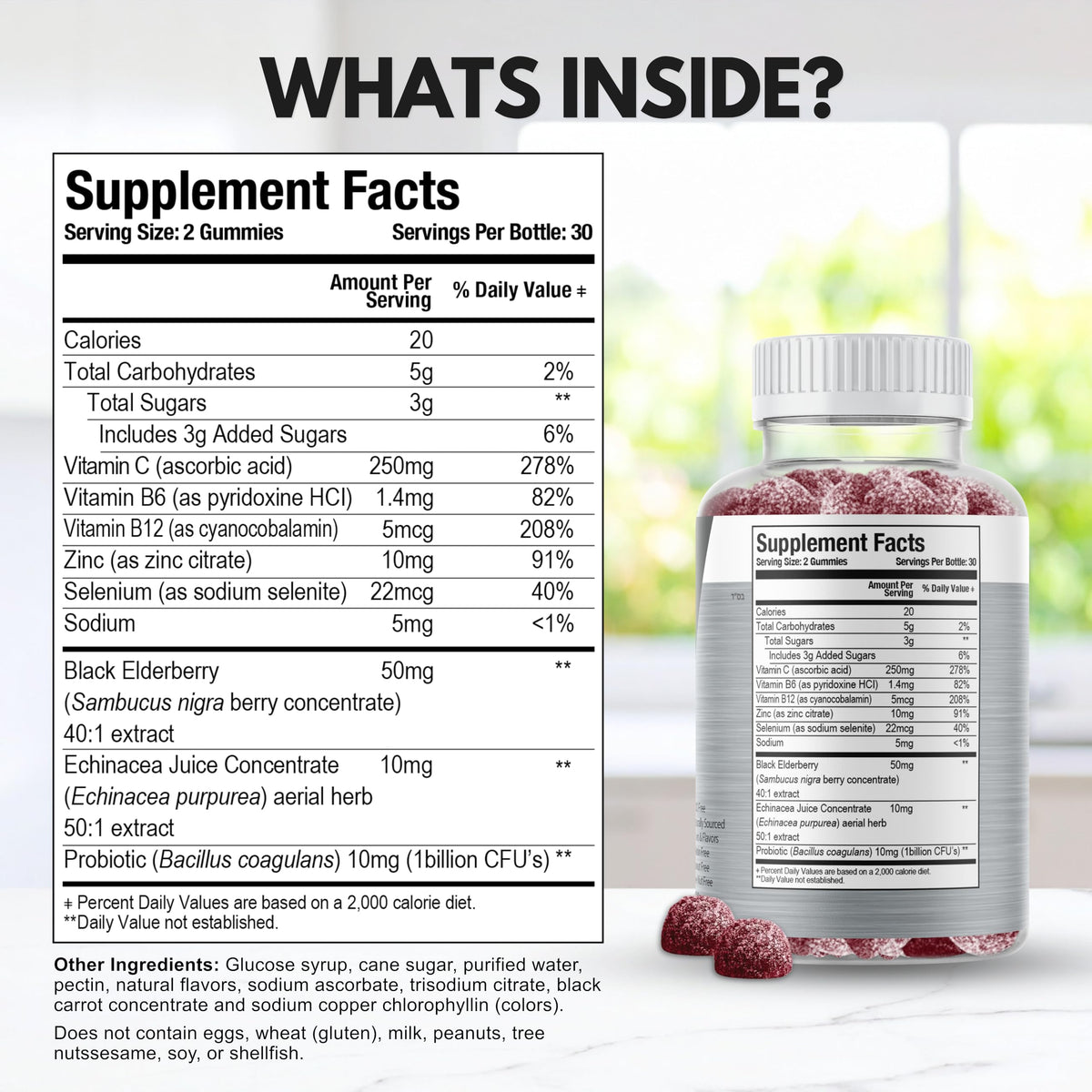 Viteey Gummies Multivitamines gummies sur une table
