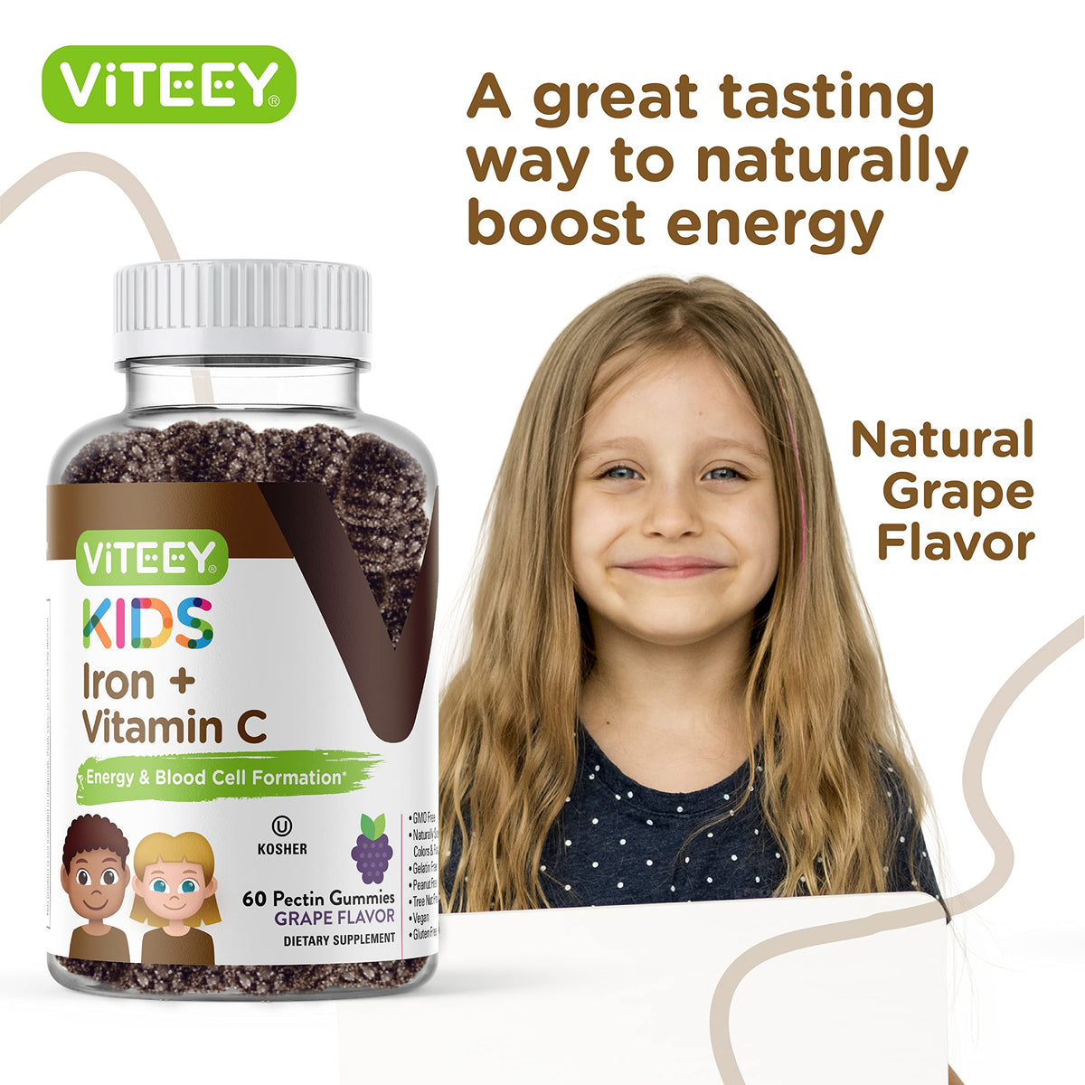 Viteey gummies pour enfants, illustration des bienfaits
