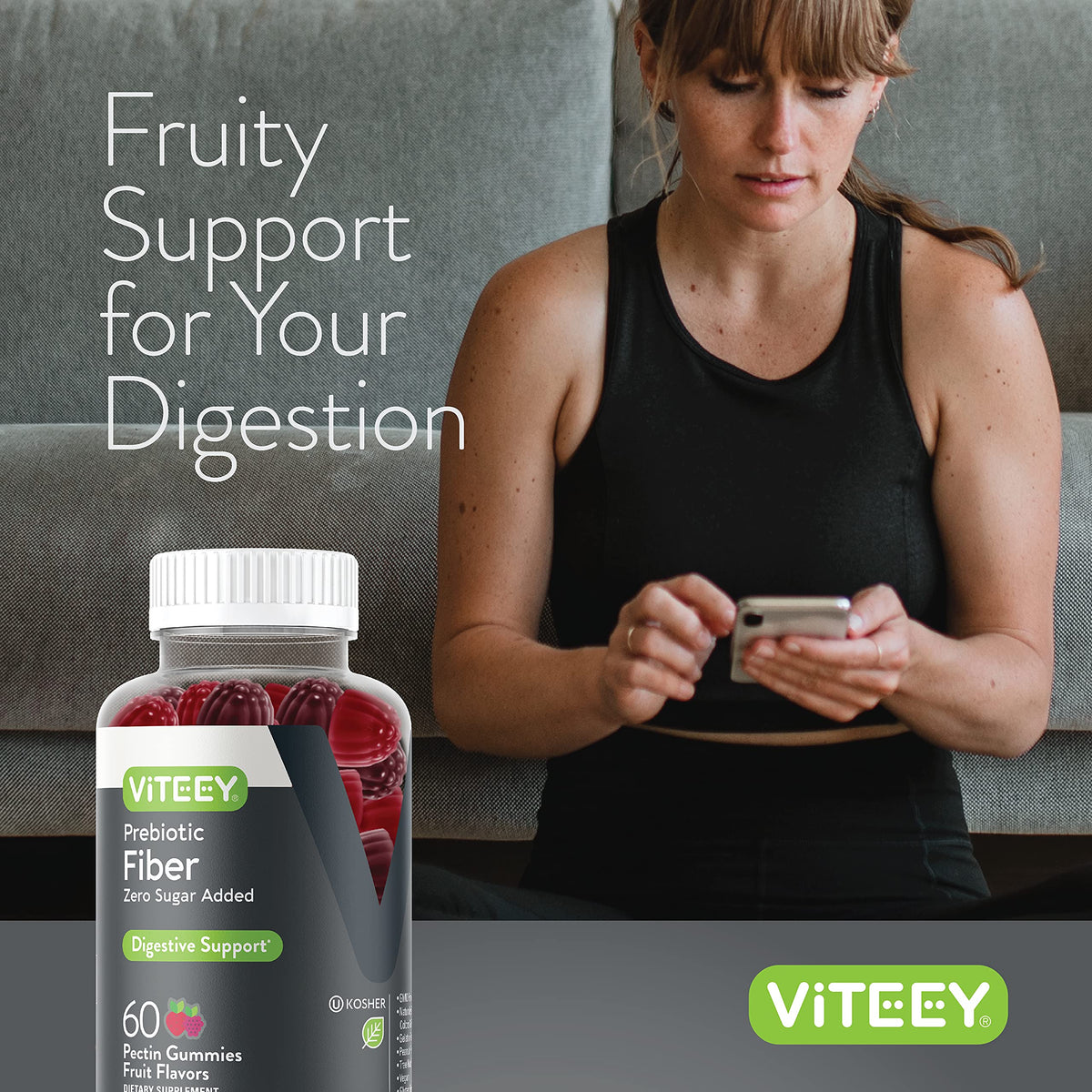 Viteey Gummies Prébiotiques 120 Gummies avec fruits