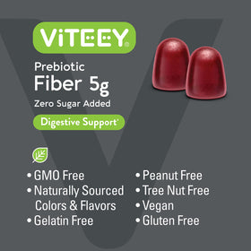 Viteey Gummies Prébiotiques 60 Gummies à l'intérieur du pot