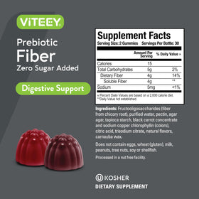 Viteey Gummies Prébiotiques 60 gummies dans un bol