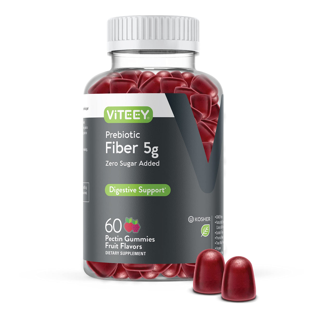 Viteey Gummies Prébiotiques 60 Gummies pot avant