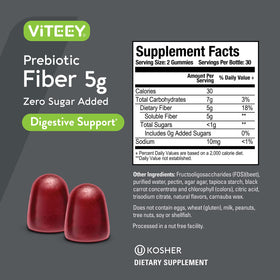 Viteey Gummies Prébiotiques 60 Gummies sur une table