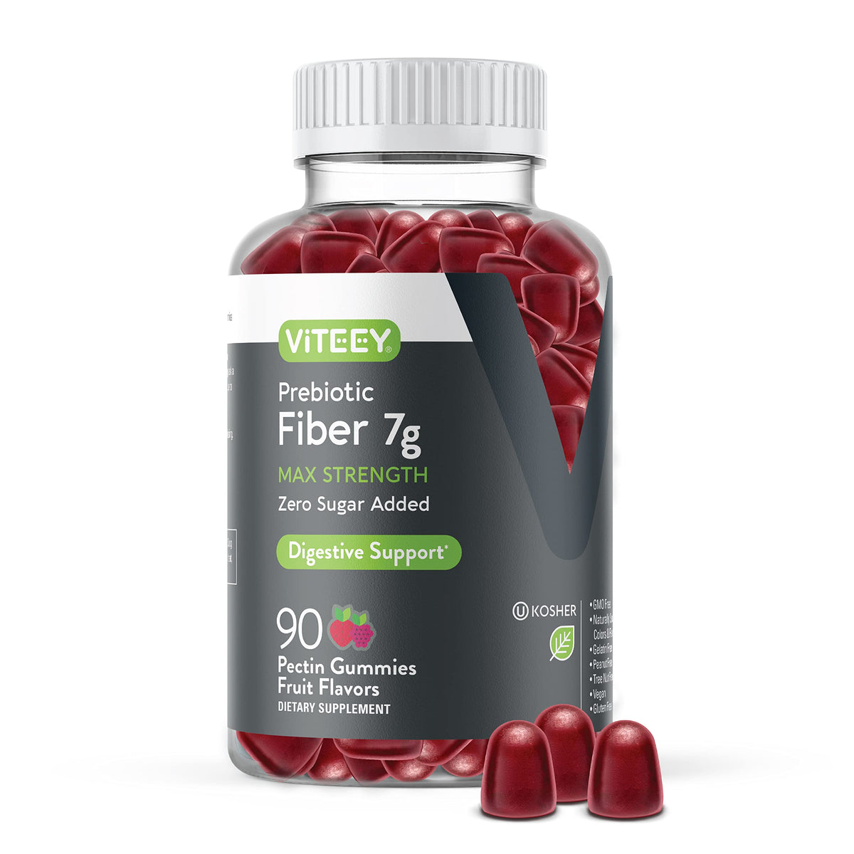 Viteey Gummies Prébiotiques 90 Gummies pot avant