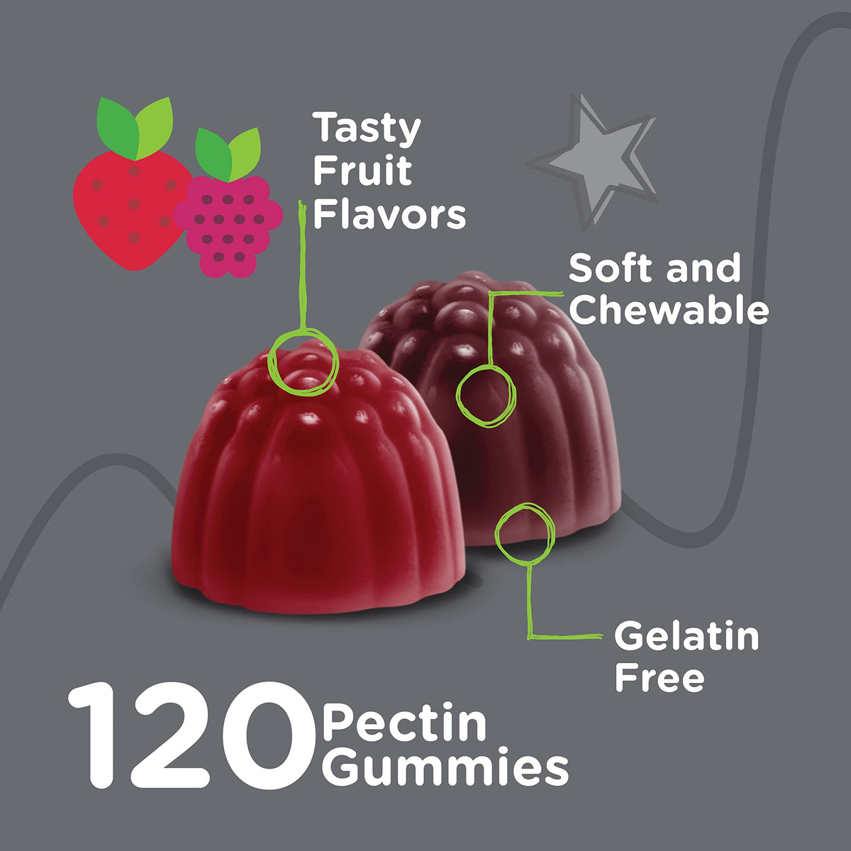 Viteey Gummies Prébiotiques Enfants gummies colorées sur une table
