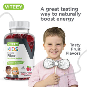 Viteey Gummies Prébiotiques Enfants gummies dans un bol