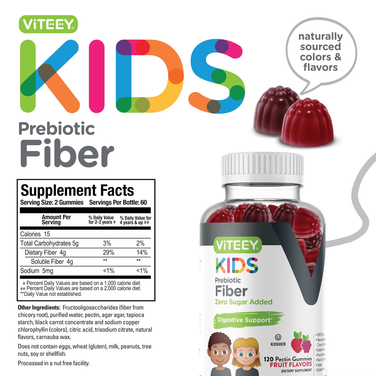 Viteey Gummies Prébiotiques Enfants gummies en main
